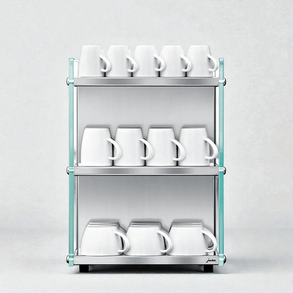 Jura Glass Cup Warmer front view with sleek design